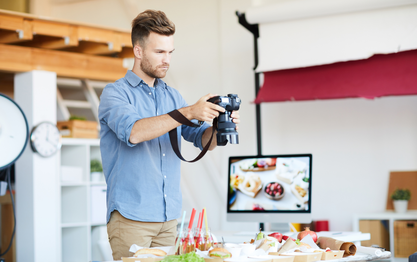 How to learn the basics of photography: Man taking photo of food